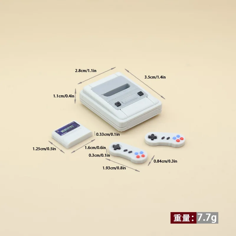 1set Dollhouse Mini Retro Game Console Arcade Machine Model Scene Miniature Photography Prop 1:12