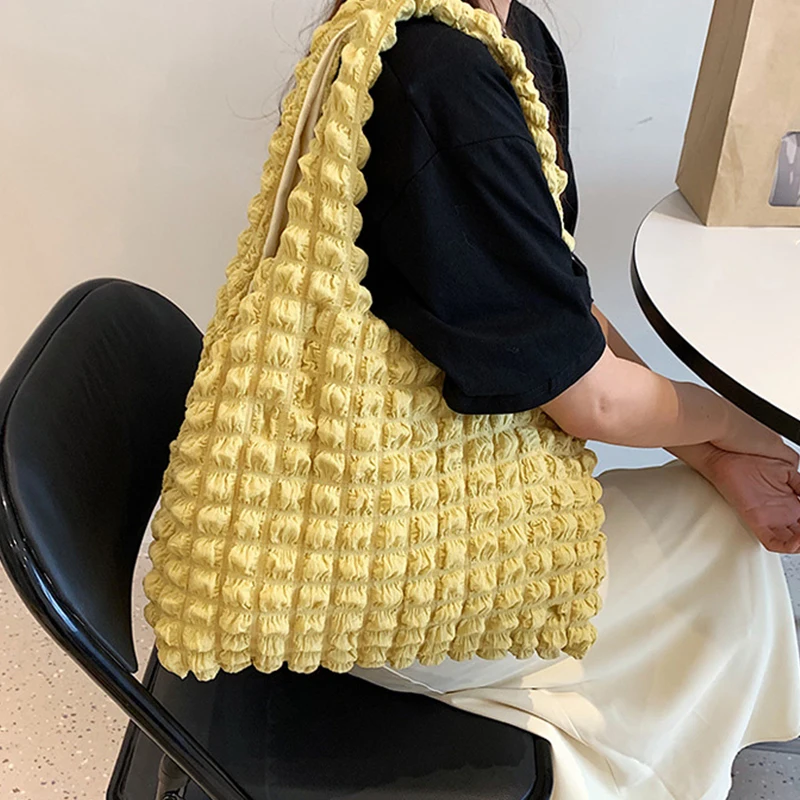 Damenmode geste ppte Umhängetasche Raum Baumwolle große Kapazität Handtasche und Geldbörse für weibliche Reise Einkaufstasche Hobos Taschen – Detail 9