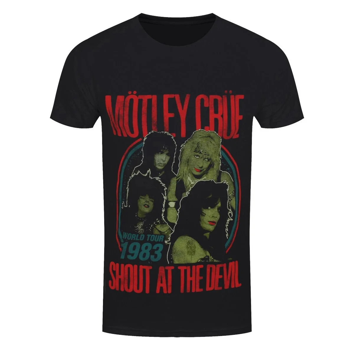 New Motley Crush Metal Rock Band Smoked Street 3D Neutral T-shirt Retro Harajuku American Round Neck Top Men's Wear