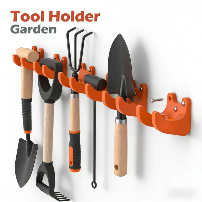 40PCS Garden Tool Holder Clips Set, Wall Mount Storage Organizer for Brooms, Mops, Rakes, Shovels and Long Handle Tools