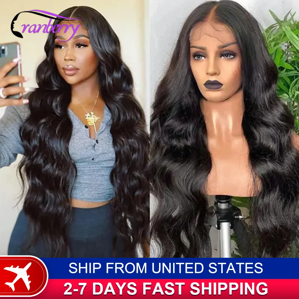 Human Hair Lace Wigs HD Transparent Body Wave 13x4 Lace Frontal Wig 180% Density Cranberry Hair 4x4 Lace Closure Wig