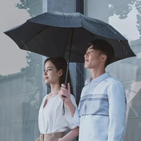 UREVO/90Fun Fully Automatic Reverse Folding Umbrella With Led Light Windproof Wind Resistant Umbrella Anti UV Parasol