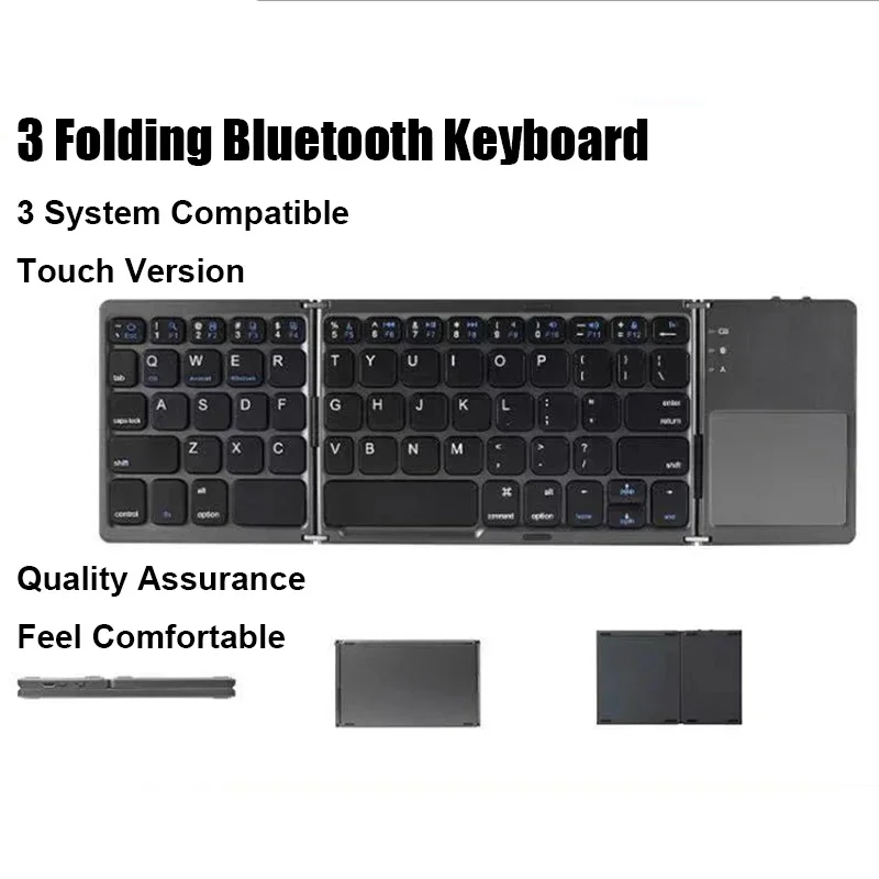 Wireless Folding Keyboard Bluetooth Keyboard With Touchpad For Windows, Android, IOS,Phone,Multi-Function Button Mini Keyboard