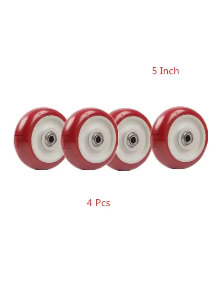 

4 Pcs/Lot 5 Inch Polyurethane Universal Caster Single Silent Trolley Heavy Wheel Wear Resistant Directional