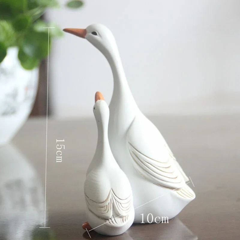 Simulated Mother and Child Duck Garden Ornament Courtyard Atmosphere Decoration Micro Landscape Resin Crafts Ornament