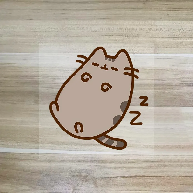 Pusheen Hot Stamping Stickers Printed Graffiti Anime  DIY Clothing Bag Waterproof Memes Kawaii Cartoon Cute Decals Decoration