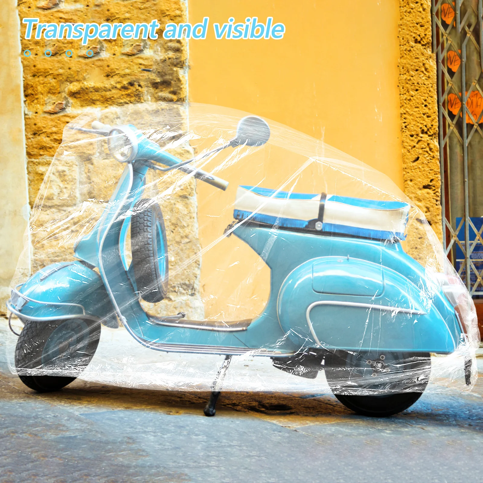 

2Pcs Motorcycle Cover Transparent Waterproof Rain Resistant Sun Protection Outdoor Universal Electric Scooter Shield