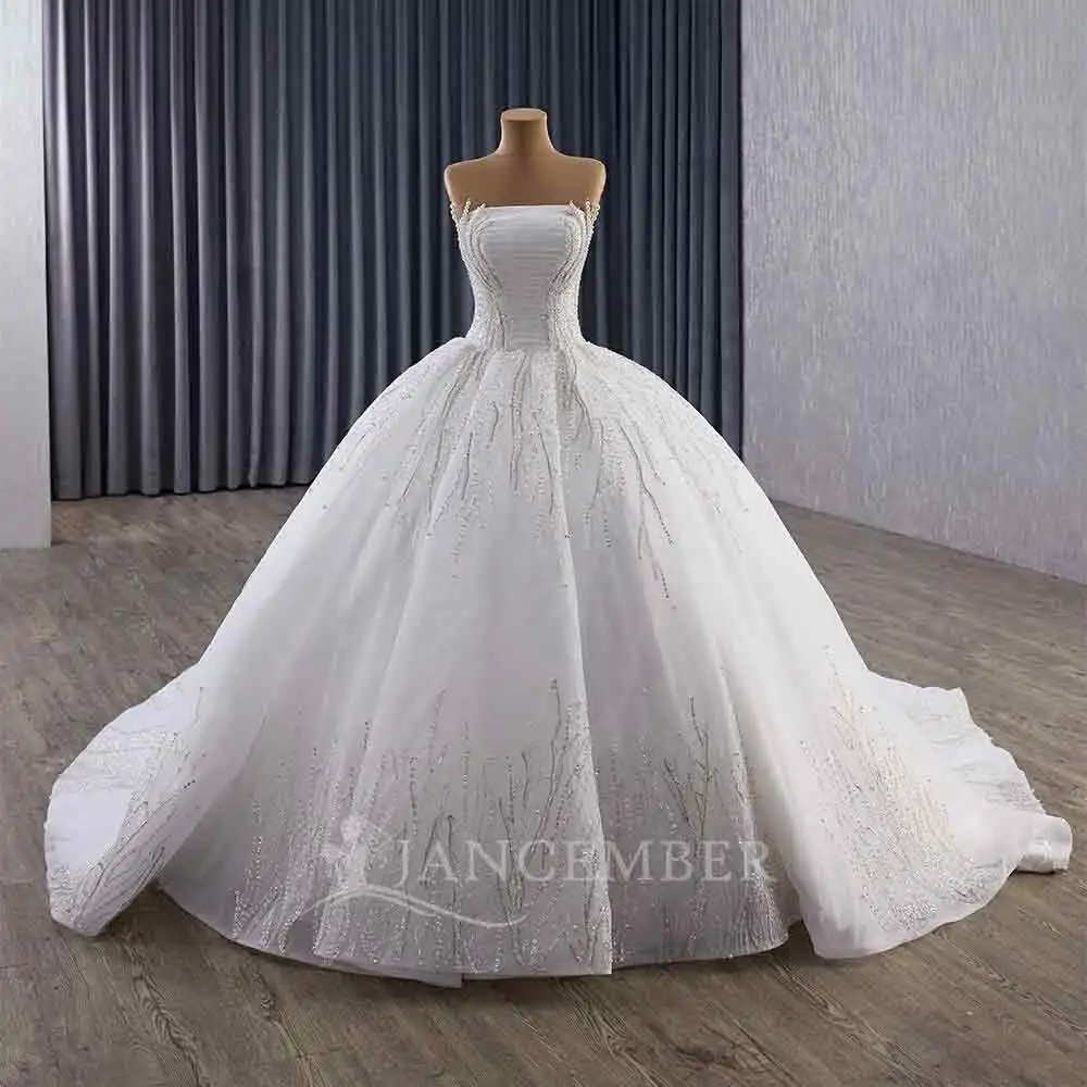 

Princess Wedding Dress Strapless Sleeveless Customized Pure Handmade Beading Formal Bow Formal Formal Bride Gown платье с