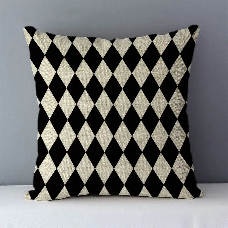 Funda de cojín informal geométrica cuadrada Simple para decoración de sofá, fundas de almohada decorativas para cama