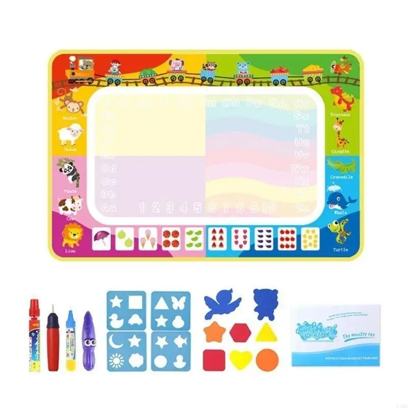 

54DA Reusable Magical Water Drawing Mat with Water Painting Pen Coloring Board Kids Children Early Educational Toy
