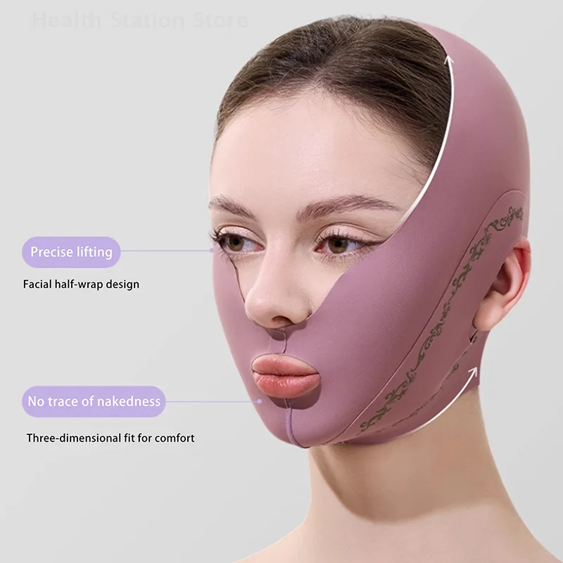 Chin Cheek Slimming BANDAGE V Shaper V Line Lifting Mask Full Face Lifting ต่อต้านริ้วรอยสายคล้องคอ Sleeping Mask สุขภาพความงาม