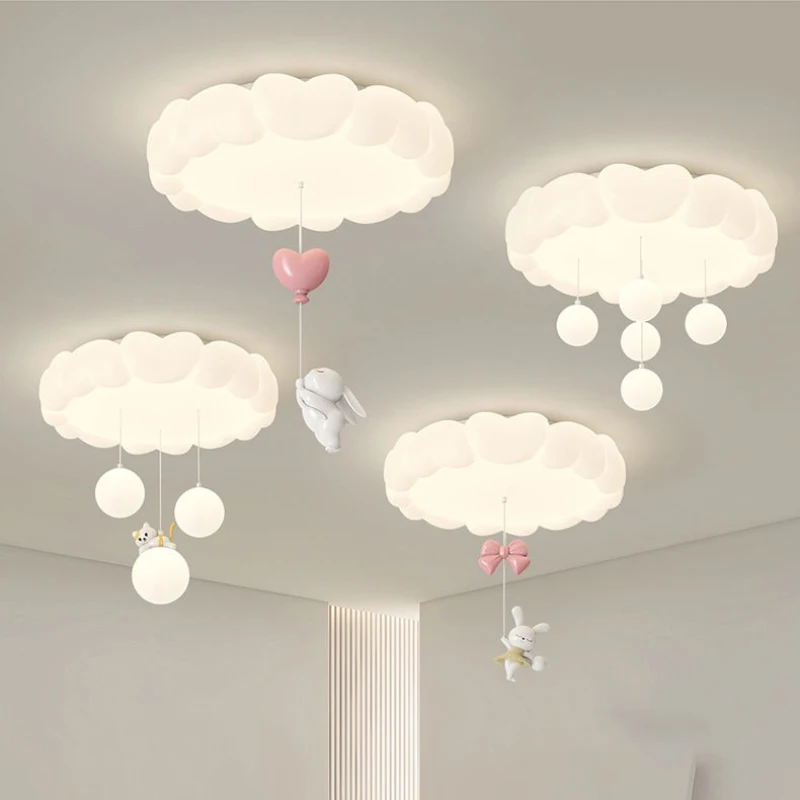 Modern Children's Room Cloud Ceiling Lights LED Cloud Bubble Ball Light Warm Baby Room Nursery Girl Boy Bedroom Lamps