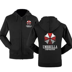 Wiosenna jesienna bluza motywem Umbrella Corporation bluzy z kapturem z nadrukami mężczyzn Streetwear polar kurtka z kapturem na zamek błyskawiczny HipHop dres w stylu Harajuku