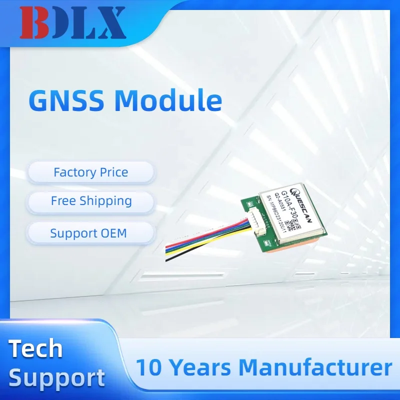 وحدة GPS GNSS G10A-F30 M10 مجهزة دعم GPS + GLONASS + Galileo + Beidou دقة 1.5 متر CEP نظام تحديد المواقع الصغير للمركبة