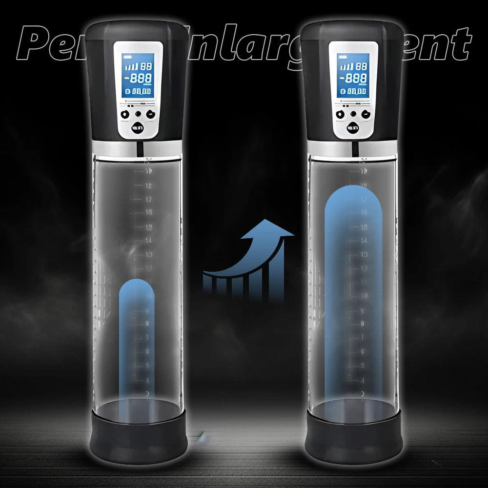 Electric Penis Pump LCD Men Male Masturbator Vacuum Penis Enlargement Extend Pump Penis Enlarge Air Pressure Device 18+