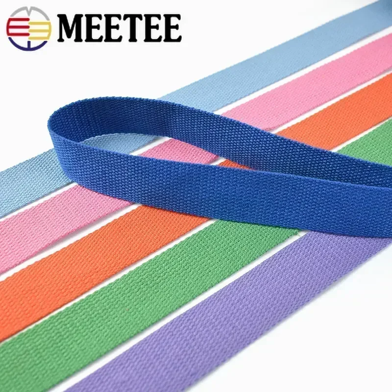 4Meters 1.3mm Thick Cotton Webbing Tapes 20-50MM Backpacks Strap Band Garment Ribbons Belt DIY Sewing Decoration Accessories