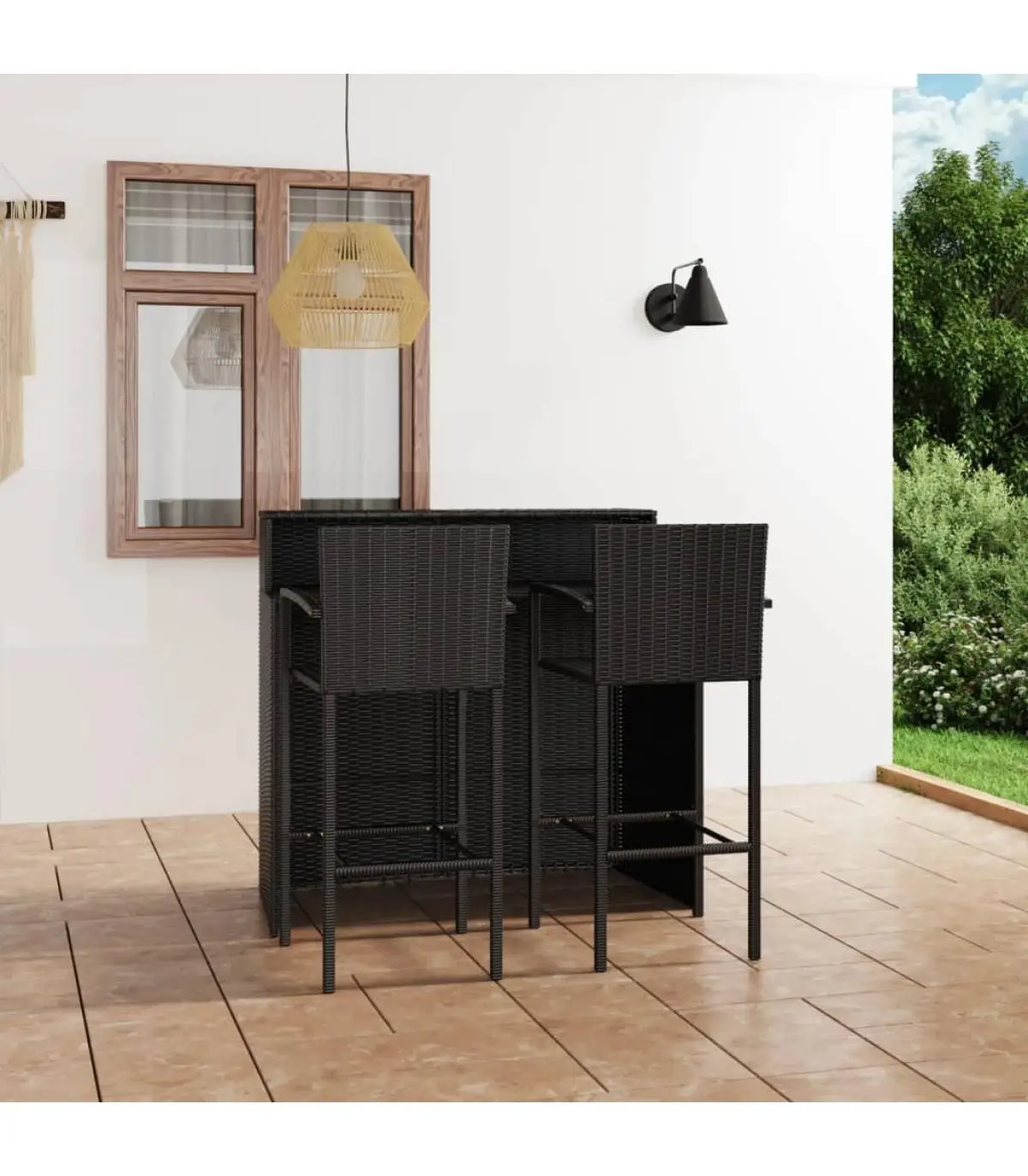 Garden sets garden bar set 3 pieces Black