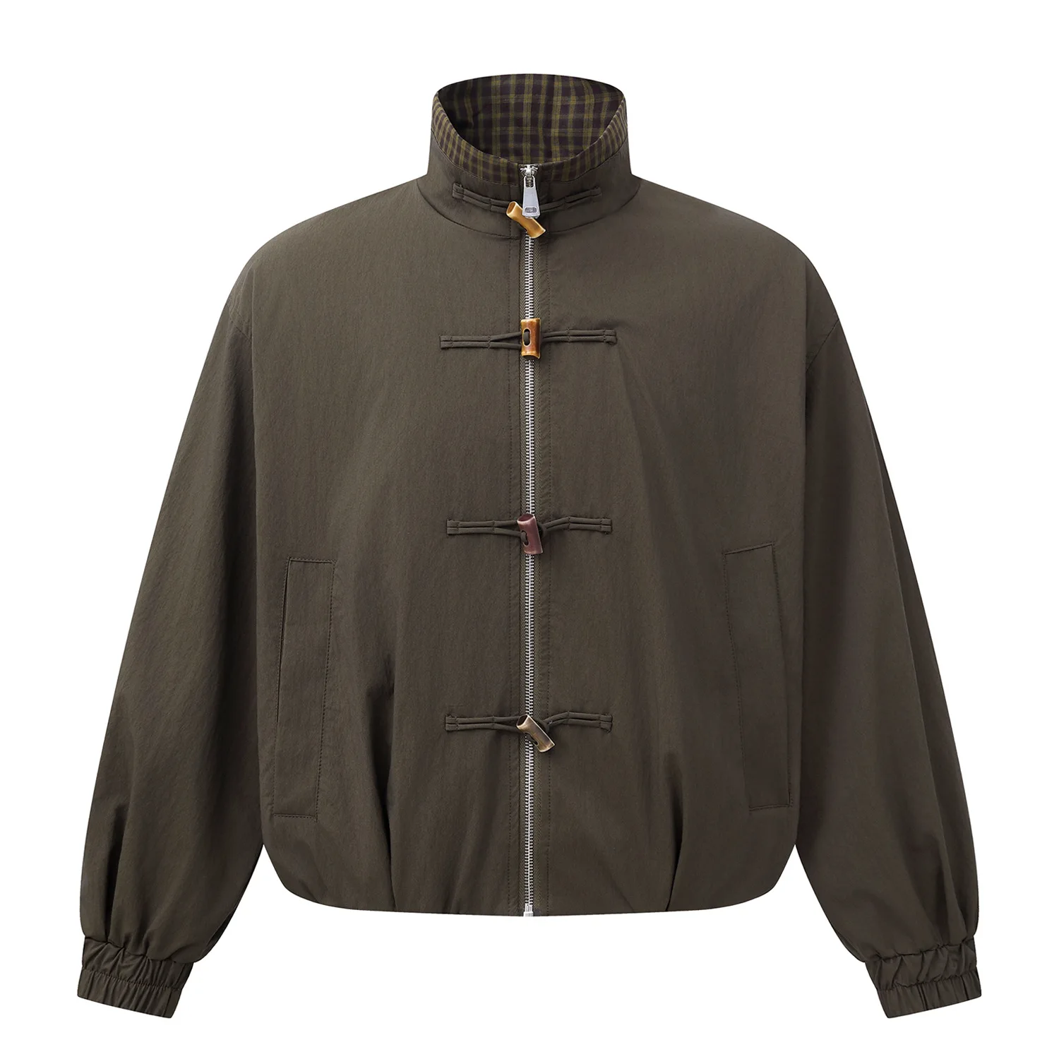 

Весна 2026: Новая рабочая куртка в китайском и японском ретро-стиле с пряжкой Амикаки для мужчин и женщин, свободная куртка со стоячим воротником