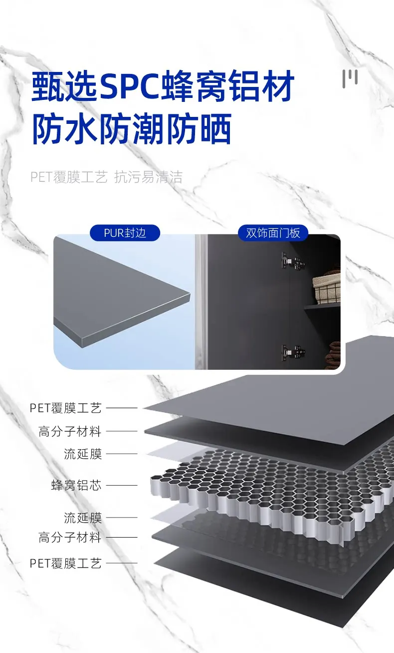 j4 honeycomb aluminum balcony laundry cabinet gray basin washboard activity rubbing large pool quartz stone basin customization