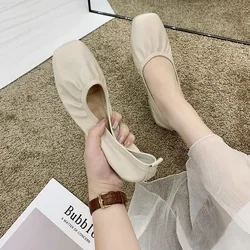 Women Flat Shoes Casual Shoes Fashion Square Toe Slip-on Lofers Ladies Non-slip Breathable Women Moccasins Zapatos Mujer 2024