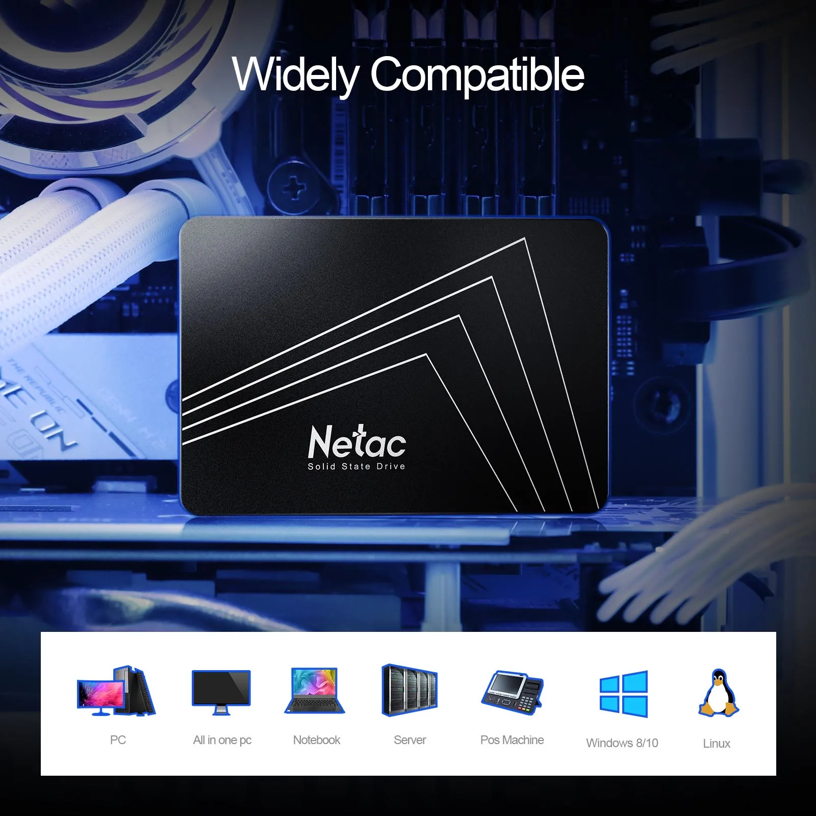Netac SSD SATA 128G 256G 512G 1TB 2TB 4TB SATA3 2,5 Zoll HDD SSD Festplattenlaufwerk Interne Solid-State-Festplatte SSD für Computer Laptop – Detail 1