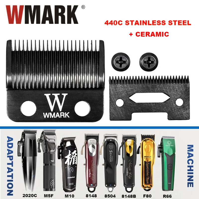 

WMARK Hair Clipper DLC Blade 440C Stainless Steel Powder Metallurgy Ceramic Moving Blade W-13 Haircut Machine Accessories
