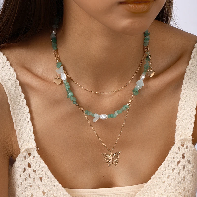 Aihua Boho Kpop Bunte Unregelmäßige Naturstein Hohl Stern Anhänger Halsband Halskette Frauen Goth Perle Kette Y2K Schmuck Zubehör – Detail 12