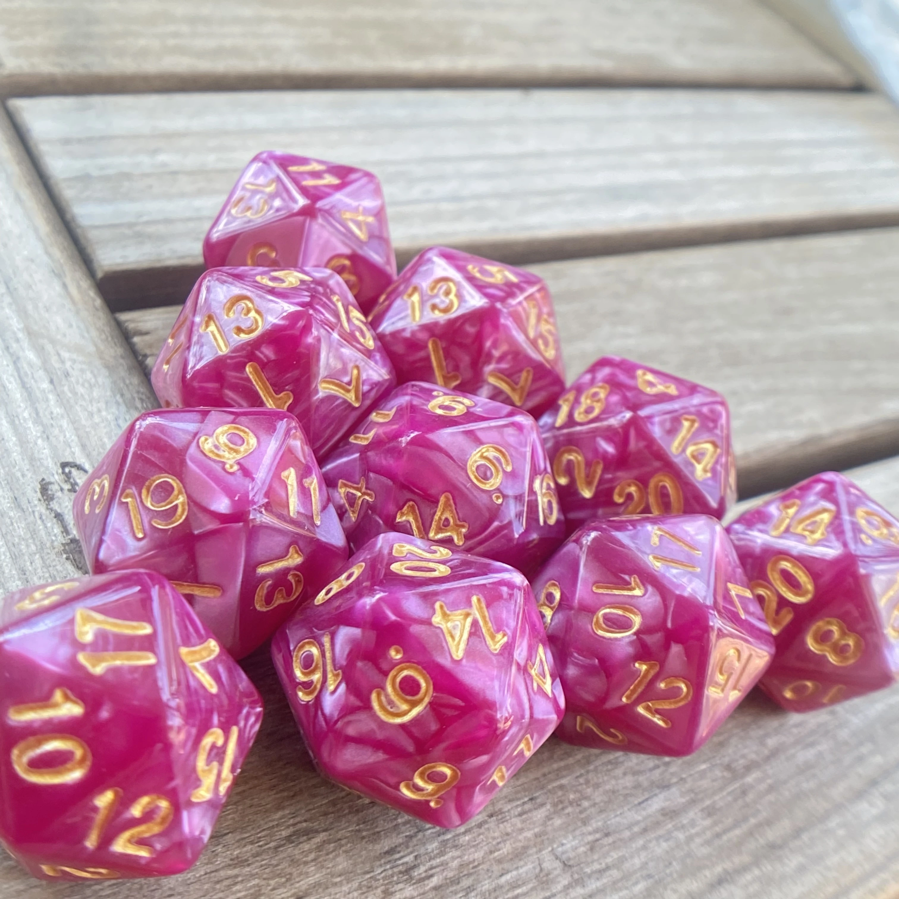 10 Uds dados poliédricos D20 dados 20mm perla acrílico colorido juego de dados de 20 caras para juegos de mesa de dados RPG MTG DND