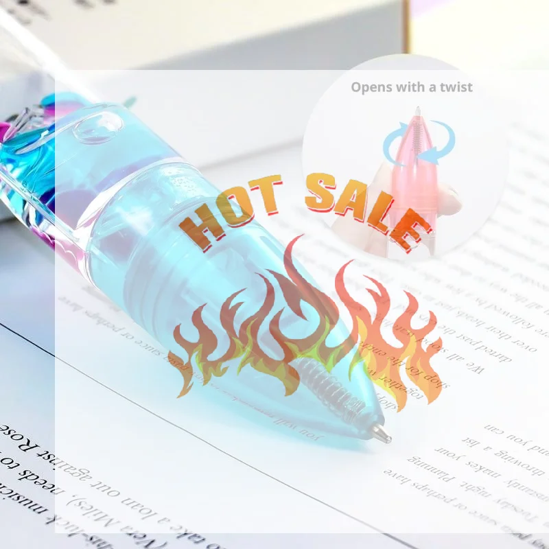 

1 шт., выдвижная шариковая ручка с жидким движением, 6 цветов, снятие тревоги, бесплатное письмо, крутая расслабляющая ручка для учебы/офиса