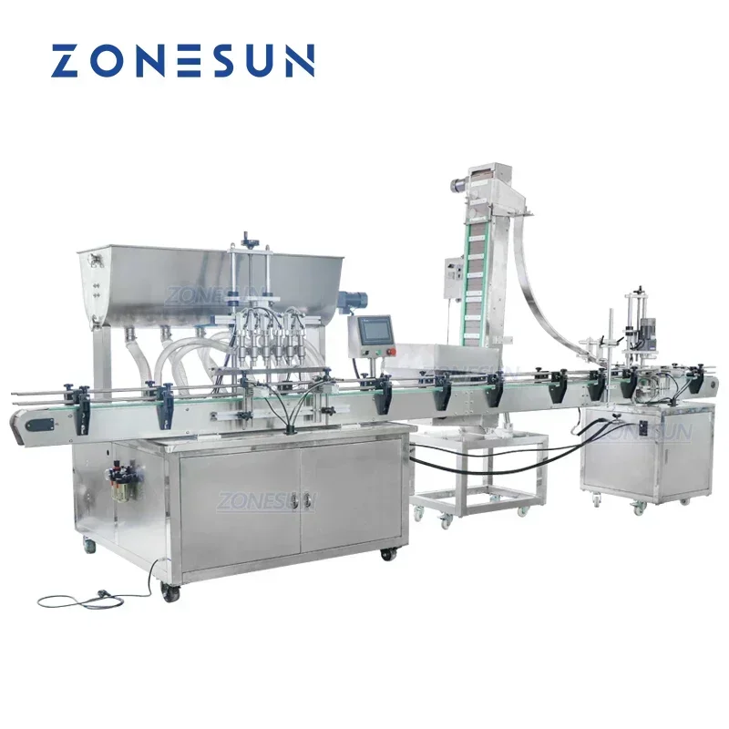 ZONESUN ZS-FAL180A3 Full Automatic Liquid Water Perfume Paste Cream Filling Machine Bottle Capping Machine for Production Line
