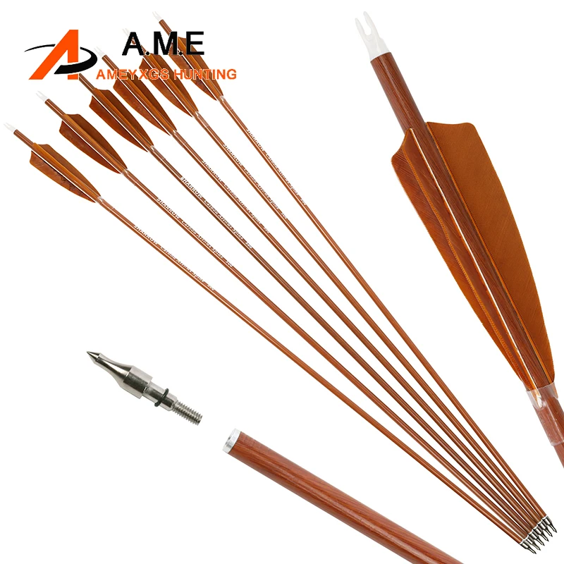 

6/12pcs 31.5" Mixed Carbon Arrows Archery Spine 500 600 ID6.2mm Turkey Feather for Recurve Bow Target Hunting Archer Shooting