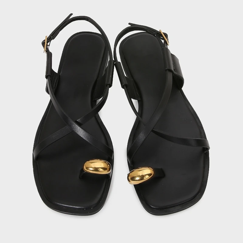 2026 New Summer Women\'s Sandals Casual Comfortable Flat Bottom Versatile Cross Thin Strap Roman Vacation Beach Shoes for Lady