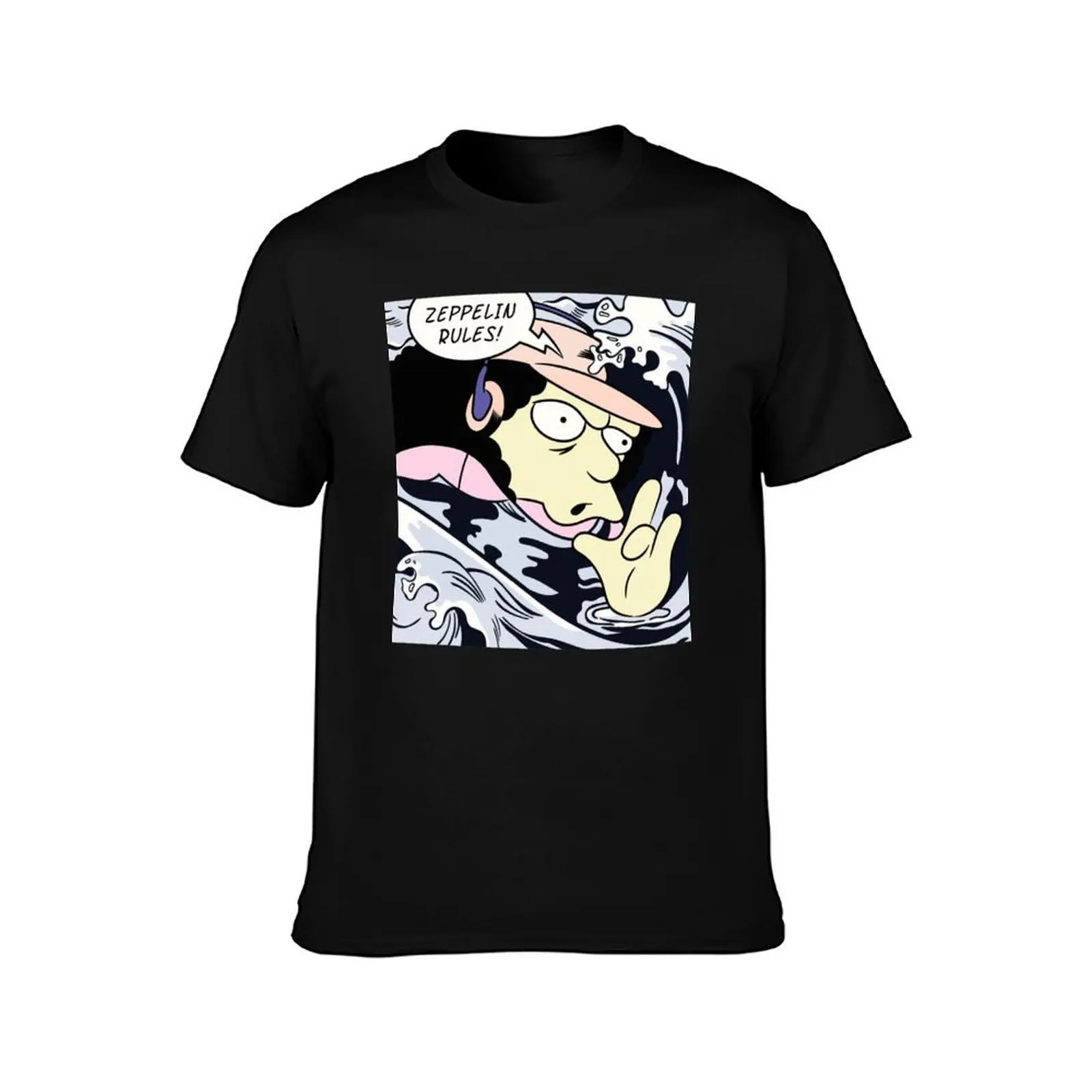 Roy Lichtenstein - Zeppelin Rules Classic T-Shirt, Summer Casual Cotton Tee, Oversized Streetwear Tops, Vintage Graphic Print