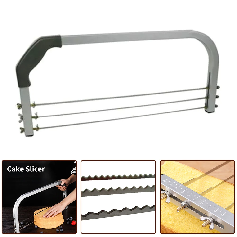 

Adjustable Cake Leveler Stainless Steel Cake Cut Slicer 3Blades Cut Saw DIY Butter Bread Divider PastryKnifes Baking Supplies