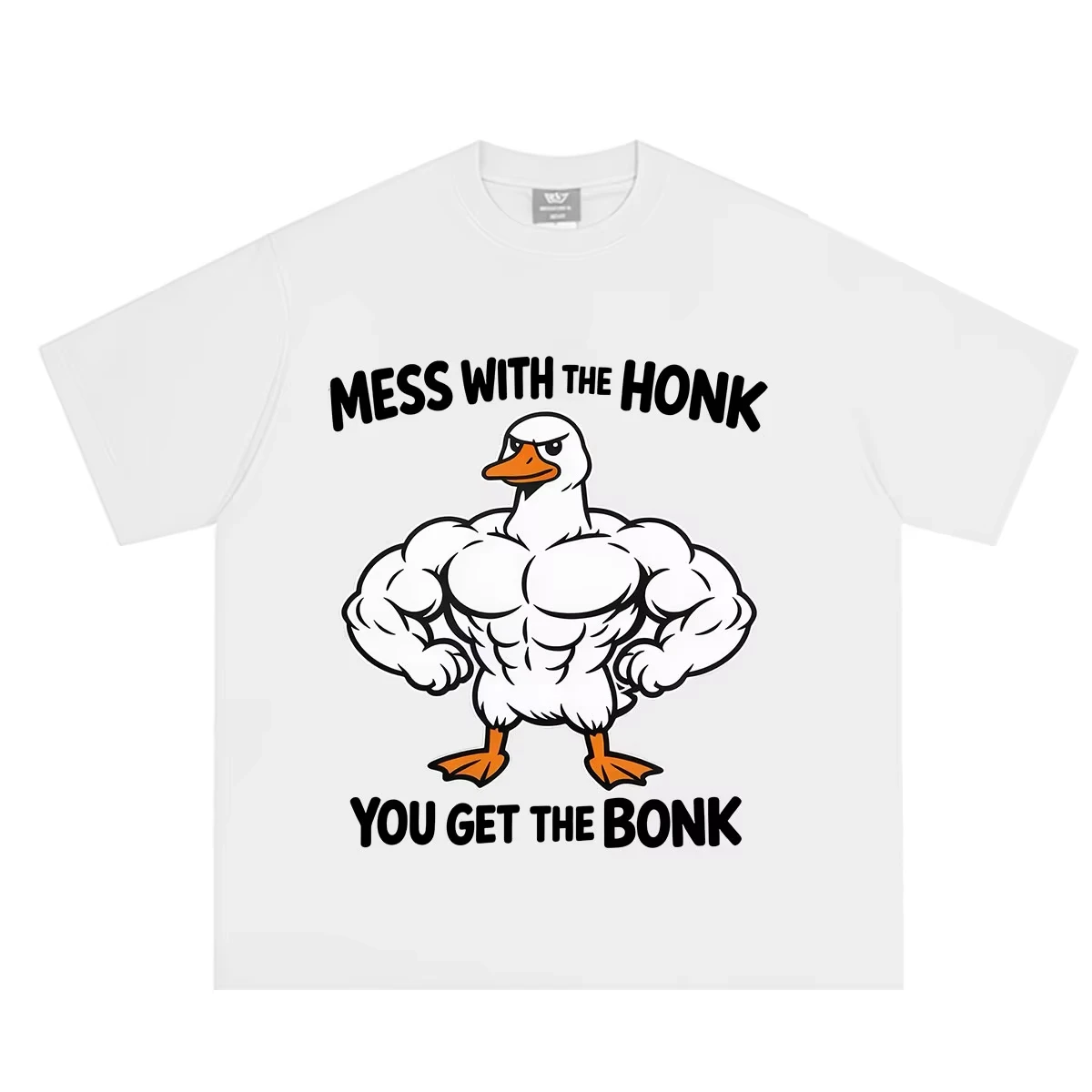Mess with The Honk You Get The Bonk Funny Duck Meme Tshirt Men Women Hip-hop T-shirt Summer Loose Casual Cotton Fashion T-shirts