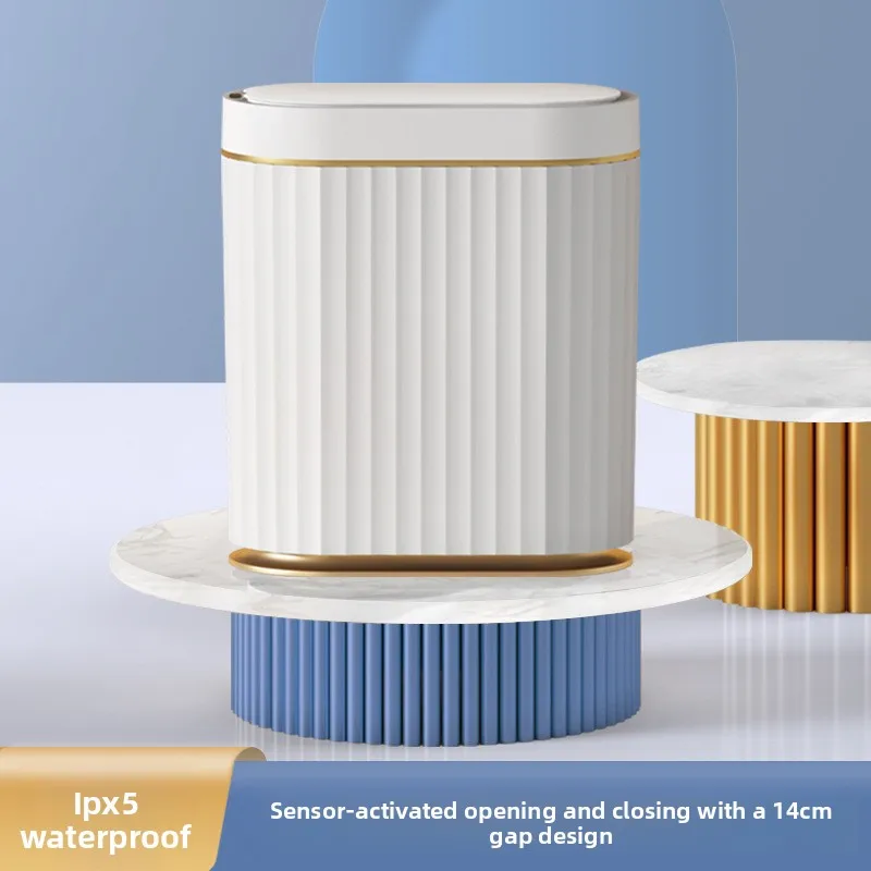 

Trash can with lid, sensor type, home use in bedroom, living room, kitchen, toilet, and bathroom