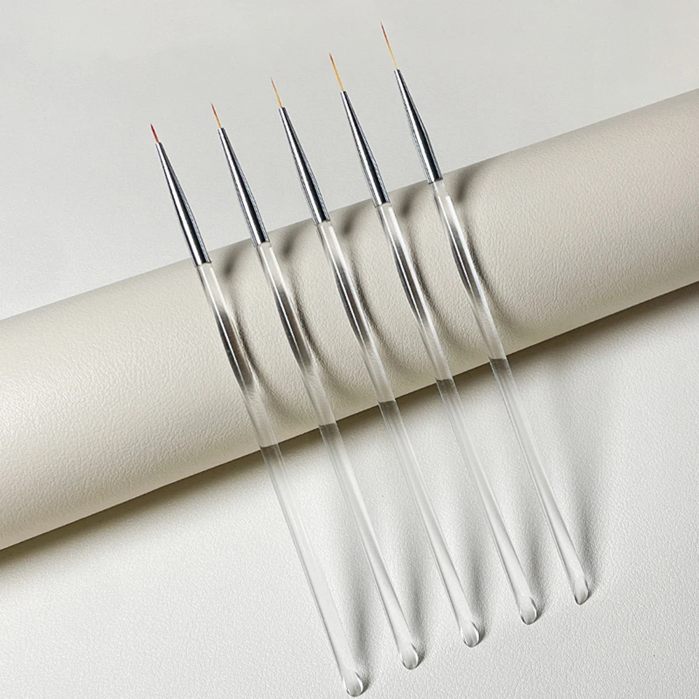 

5 Size Nail Art Liner Brushes Manicure Brush Fine Drawing Thin Lines Painting Brush Details Striping Design DIY 5/7/9/11/13mm