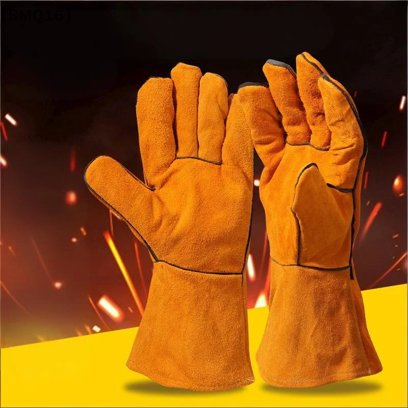 Flame-retardant Welding Work Gloves Heat-proof Metal Welding Protector Yellow Gloves Soldering Welding Gloves Tools【SMQ】