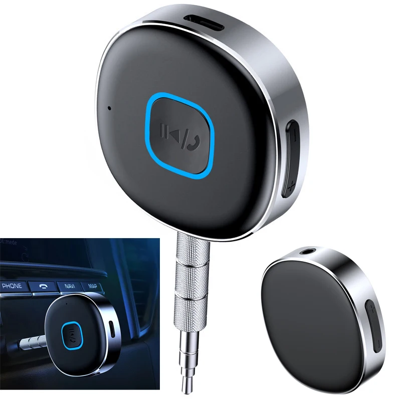 

with Bluetooth Car Dongle BT5.0 3.5MM USB Stereo Audio Receiver Wireless Adapter with Handsfree Microphone Connect Phone Tablet