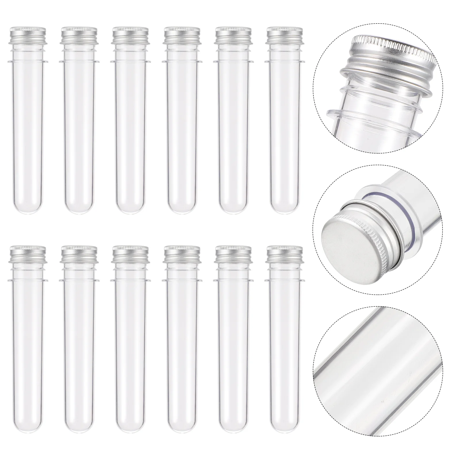 

12 Pcs Candy Storage Bottle Test Tube Bottles Packaging Clear Plastic Bath Salt Container Empty Tampon Flasks for