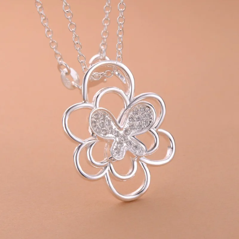 Neue Halskette aus 925er-Sterlingsilber mit klassischem Schmetterlingsanhänger für Frauen, Hochzeitsschmuck, feine Accessoires, modische Partygeschenke