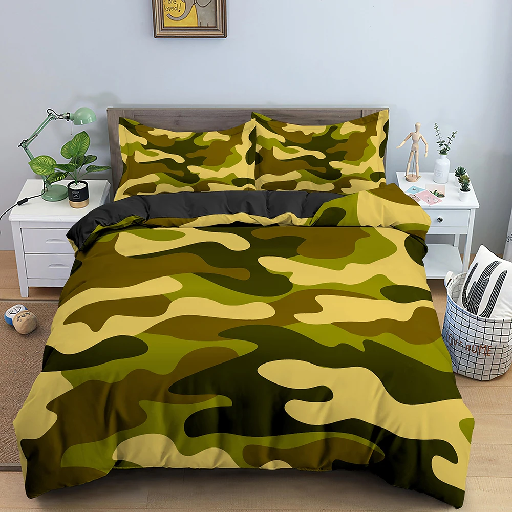 

Camouflage Pattern Duvet Cover Bedding Set Classic Clothing Style Masking Camo Print Quilt/Comforter Cover Home Decor