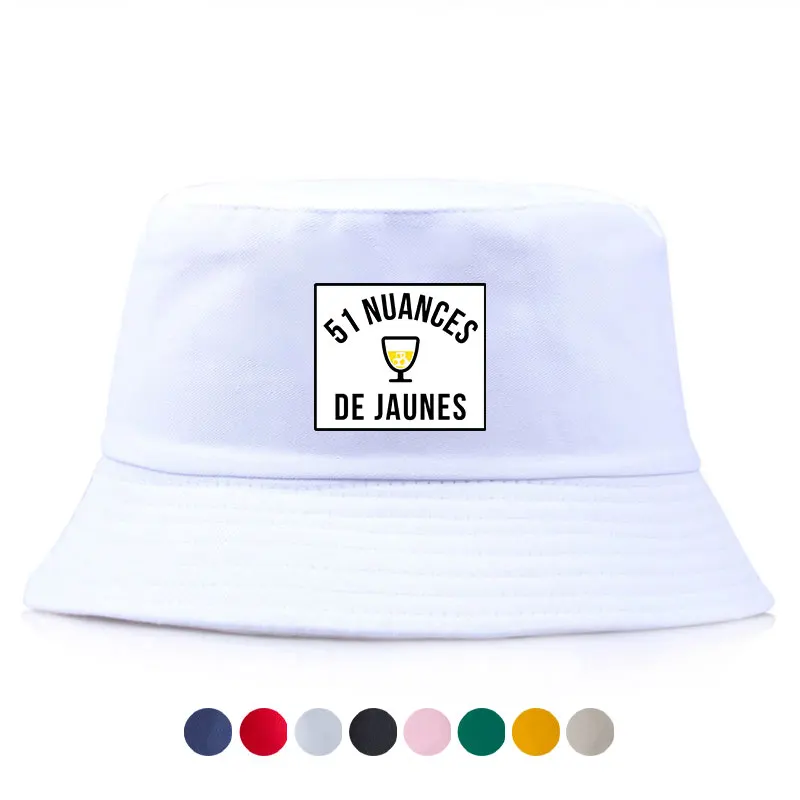 New Summer Spring 51 Nuances De Jaunes Reversible Bob Unisex Adult Sport Travel Sun Protection Fisherman Cap Girl Boy Panama Hat