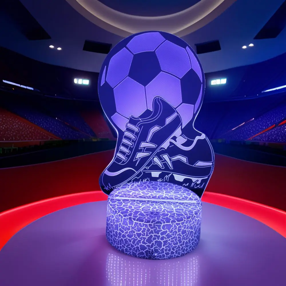 3D Football Lamp Illusion Child LED Night Light Luminous Soccer ball Touch  Nightlight Kids Bedroom Decoration Table Lamp Gifts