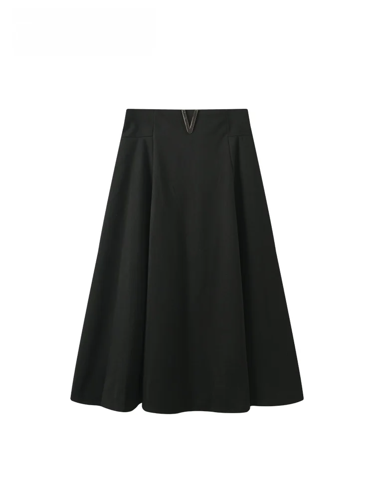 

Женская шерстяная юбка А-силуэта CaraCLUB больших размеров, весенняя модная юбка миди, скрывающая недостатки фигуры, стройнящая, для повседневной носки