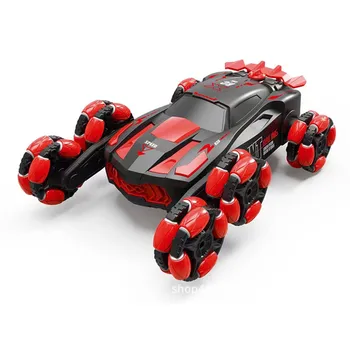 Double Conrol RC Stunt Car Gesture Sensing Remote Control Electric High Speed ​​360 Rotating Buggy Car with Vihicle Led Box Toy Gift