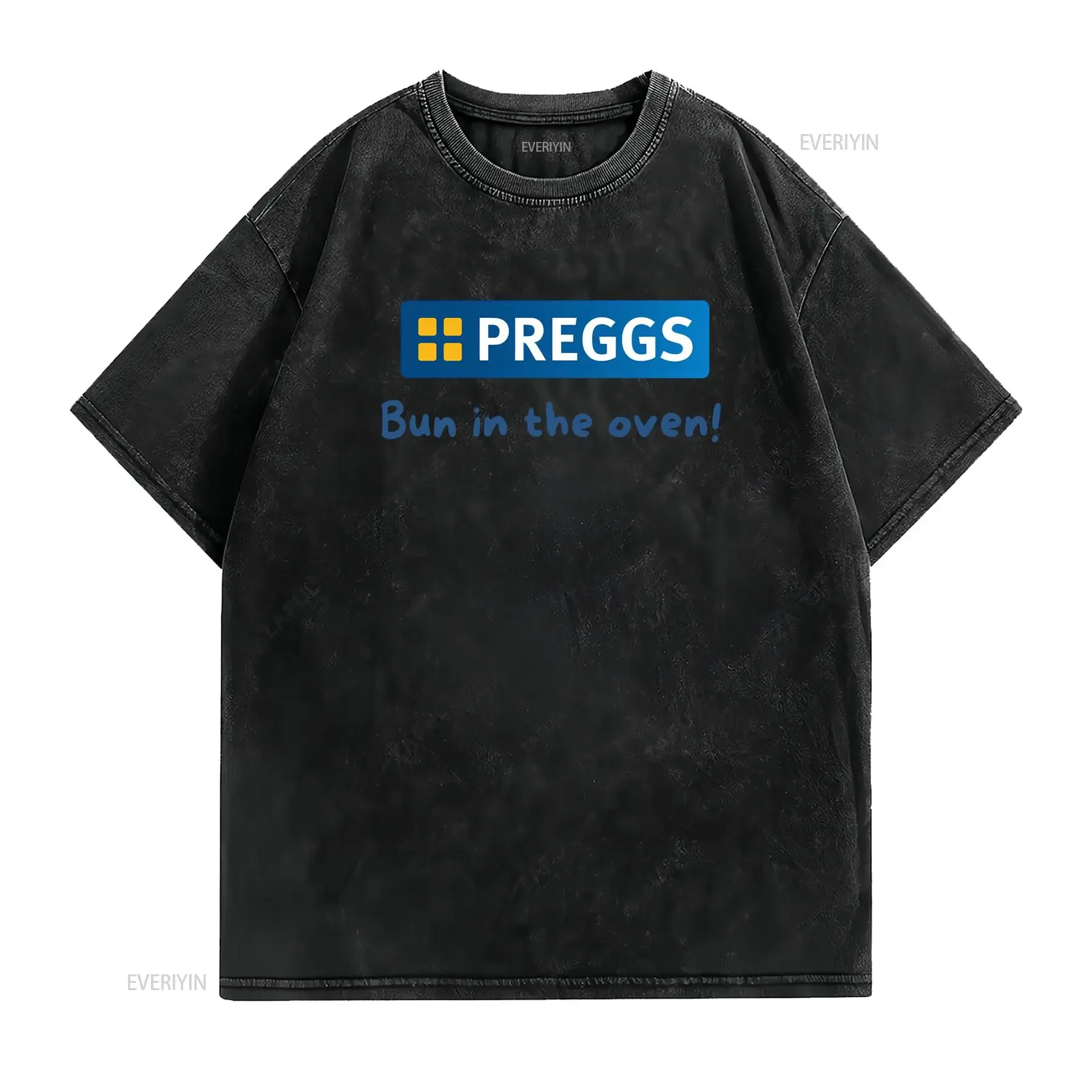 Preggs Funny Novelty Pregnancy Maternity Baby Shower T Shirt Top for ladies vintage Washed graphic Breathable Slightly homme