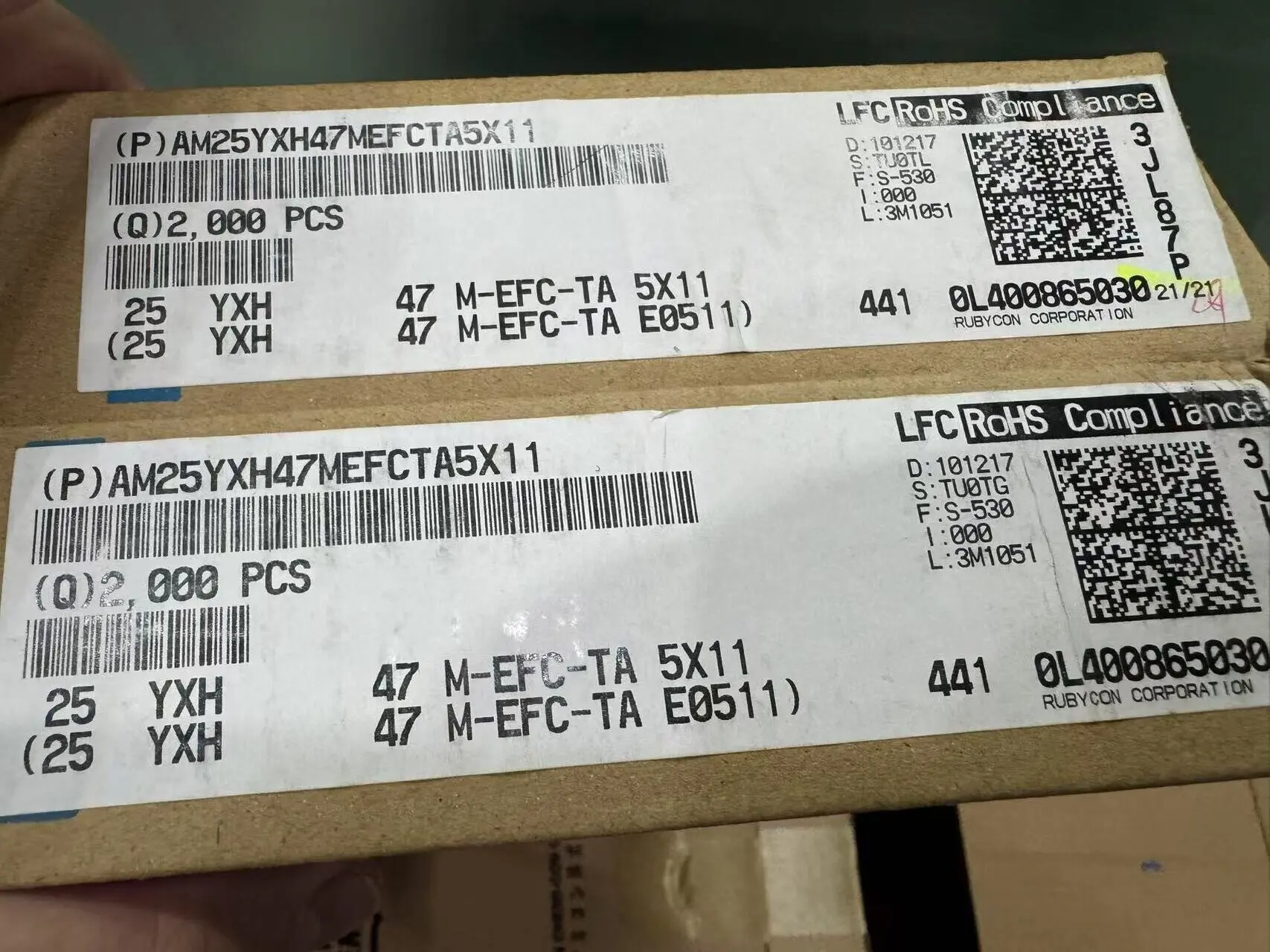 2026 Takefast RUBYCON YXH 25V47UF 5x11MM electrolytic capacitor 47uf 25v yxh 47uF/25V high frequency low resistance long life
