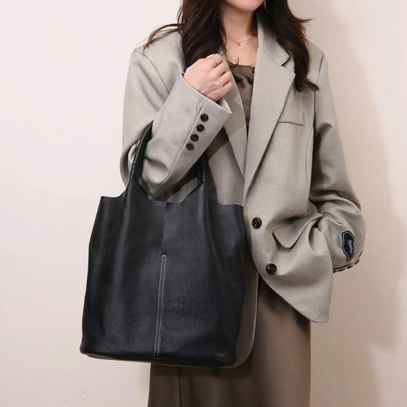 Luxury Large Capacity Genuine Leather Shopper Tote Handbag for Women High Quality Grocery Travel Shoulder Bag Daily Pouch 