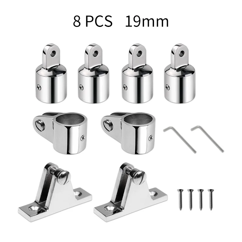 Alastin 8 Stuks Marine 316 Roestvrij Staal Bimini Top Hardware Fitting Set Dek Scharnier Kaak Glijbaan Oog Uiteinde Fitting
